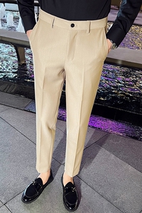 时尚免烫西裤男士韩版修身小脚裤商务休闲西裤长裤藏青色K888-P75图片