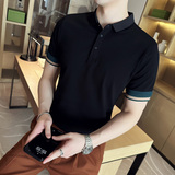 男士休闲polo衫t恤潮流修身翻领半袖polo衫咖啡色C60025-P58，男装T恤，电商C308