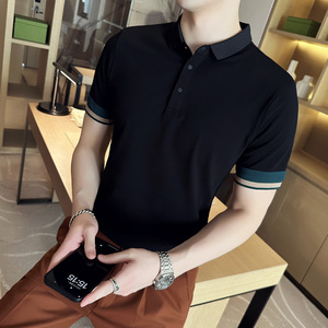 男士休闲polo衫t恤潮流修身翻领半袖polo衫咖啡色C60025-P58,咖色皮衣搭配什么围巾好看图片