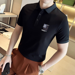 夏季 男士休闲polo衫t恤 潮流修身翻领半袖polo衫白色F9415-P58图片