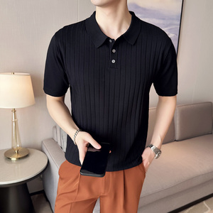 男士休闲polo衫t恤 潮流修身翻领半袖polo衫绿色C72006-P58图片