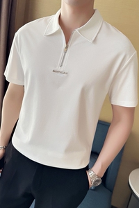 夏季 男士休闲polo衫t恤 潮流修身翻领半袖polo衫灰色F9510-P58图片