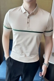 男士休闲polo衫t恤潮流修身翻领半袖polo衫黑色C60008-P58，男装T恤，电商C308