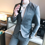 主推秋冬装高端时尚英伦风潮男西装弹性面料修身西装X74-P155，男装西服套装，电商C308