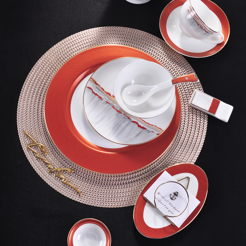 特色新中式餐具骨瓷平盘餐具