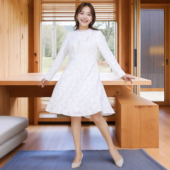 胖MM圆领珍珠串流苏绒毛蕾丝连衣裙 女装 轻奢 2025新款 秋冬大码