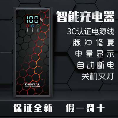 电量显示电动电瓶车充电器48V12AH60V20AH64V72V30AH自动断电通用