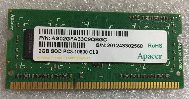 宇瞻 DDR3 1333 2G PC3-10600 SO-DIMM 笔记本内存