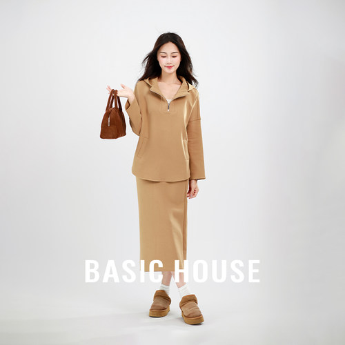 百搭连帽上衣半身裙两件套