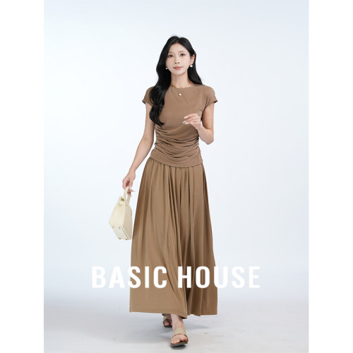 BasicHouse/百家好咖色T恤套装