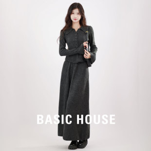 爆款 Basic 韩系冷淡穿搭2026新款 女装 House 百家好高级感针织套装