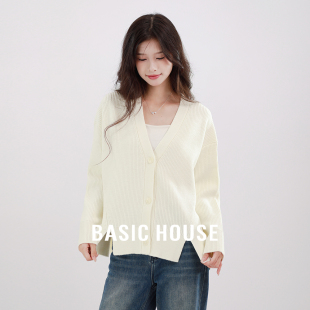 高级感超好看毛衣外套上衣羊毛 女2026春季 百家好法式 白色针织开衫