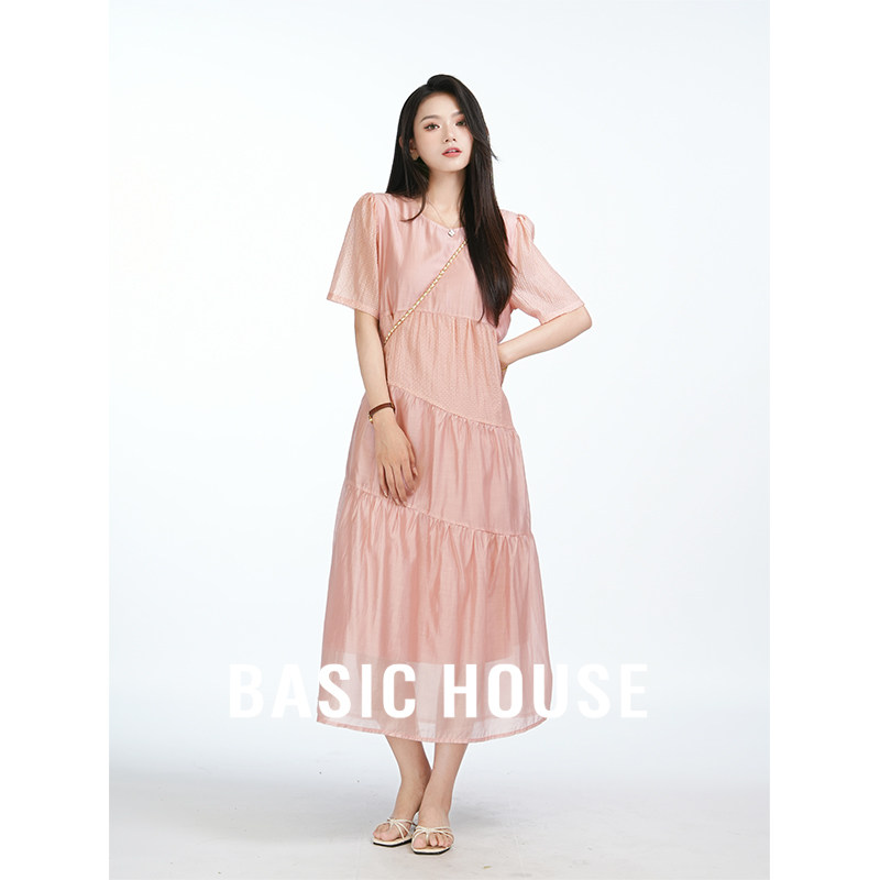 Basic House/百家好莱赛尔法式连衣裙女夏独特漂亮高级感气质裙子