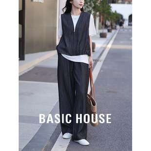 Basic House/百家好马甲背心休闲巨好看的夏天两件套装女2026新款