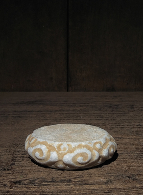 文玩汉白玉祥云中式复古陈设摆件