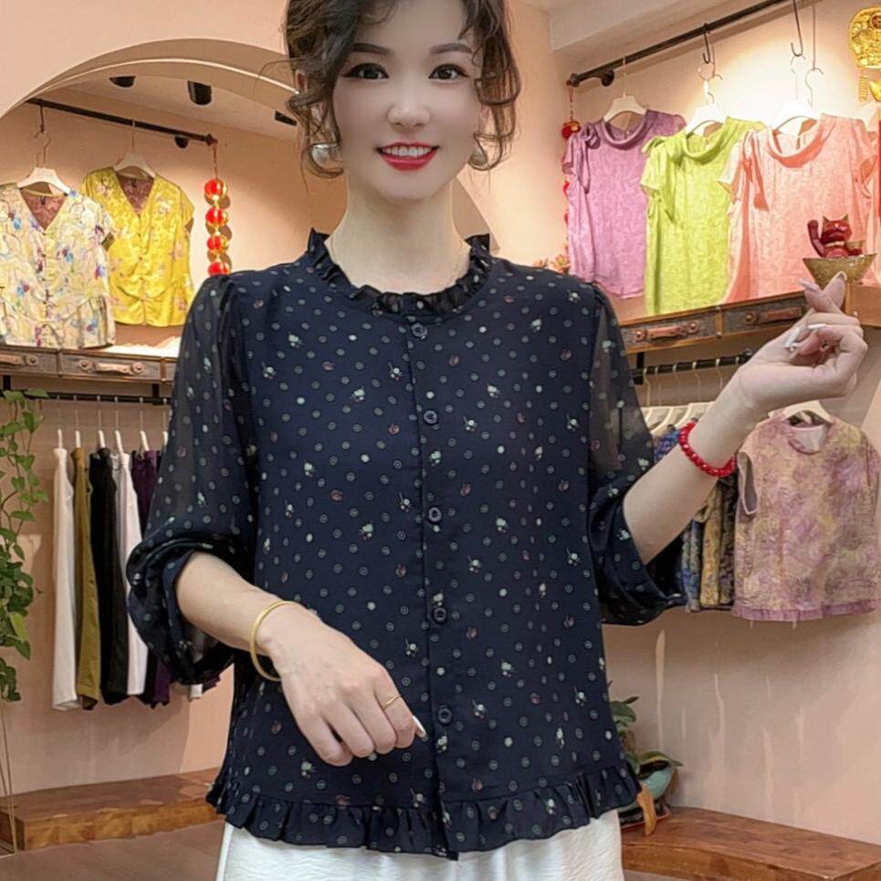 洋气宽松减龄显瘦妈妈装上衣