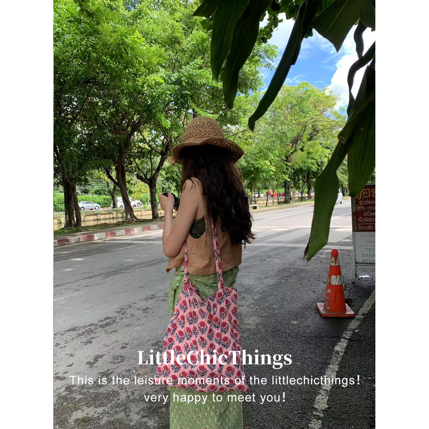 LittleChicThings原创夏日南洋风情印度棉风细肩带单肩斜挎碎花包