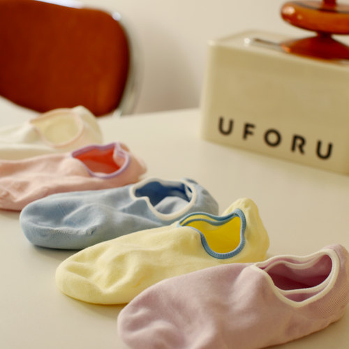 米吉诺拉 无骨竹纤维抗菌柔软透气夏季隐形袜少女可爱彩色船袜子