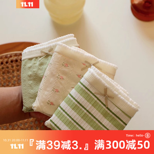 米吉诺拉 92%棉少女中腰包臀三角7A级抑菌全纯棉舒适透气女士内裤