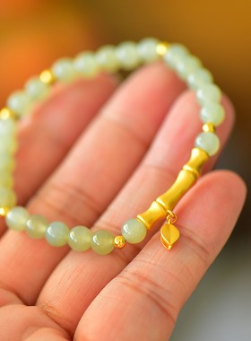 天然和田玉晴水料节节高升手链6mm