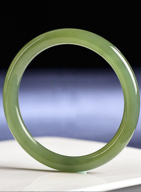 厂家仿和田玉湖水绿手镯外蒙料细圆条美人镯女款玉石中宽镯子