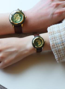 防水真皮玉表金色龙凤新款