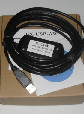 适用三菱FX3U/FX0/FX0S/FX1S/FX0N/FX1N/FX2N PLC编程线FX-USB-AW