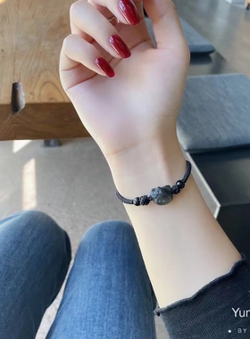 黑曜石KT凯蒂猫编织少女手绳