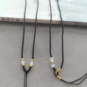 小红书同款 女士玛瑙锁骨链 手工编织小众设计项链绳可挂福吊坠新款