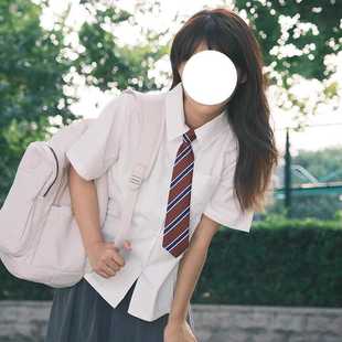 短袖衬衫女日系学院风毕业照正装照jk甜美答辩面试衬衣百搭上衣