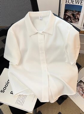 上衣新款黑色夏季短袖设计感简约