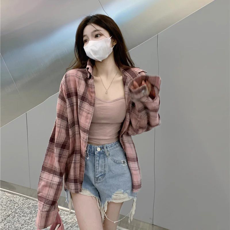 上衣外套薄款粉色小众宽松开衫