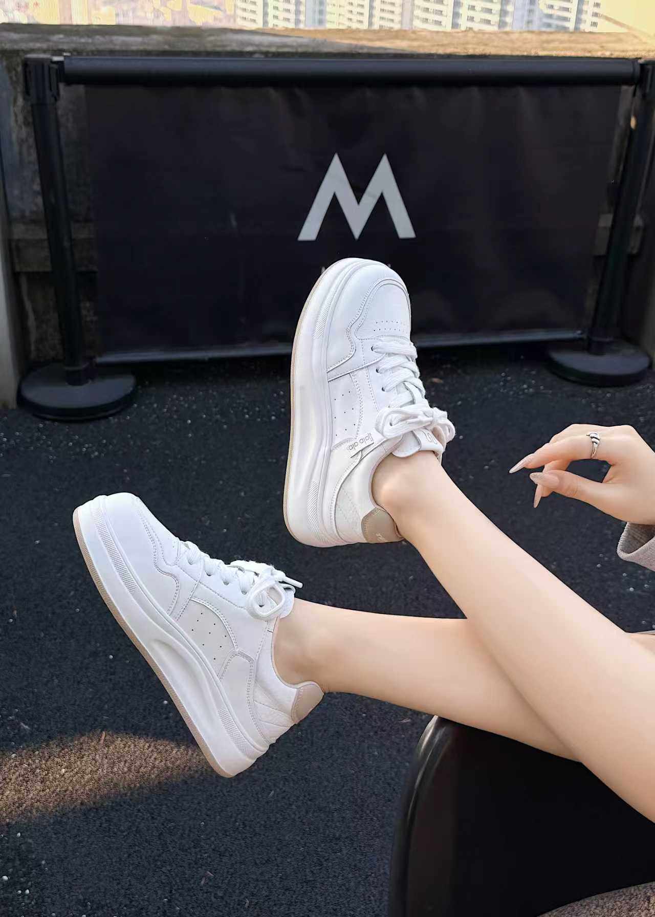 百莉萱专柜女鞋2026年春季新款平底增高小白鞋女爆款休闲运动鞋,女鞋,时尚休闲鞋,淘宝优惠券,粉丝福利购,淘宝优惠卷