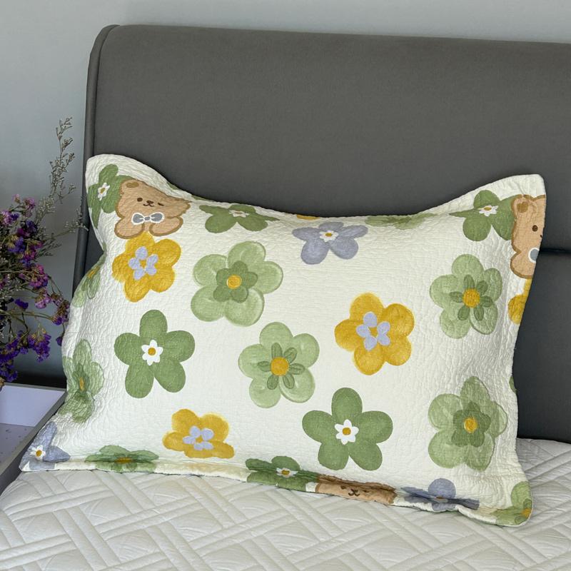 纯棉加厚枕套单人防头油拉链款