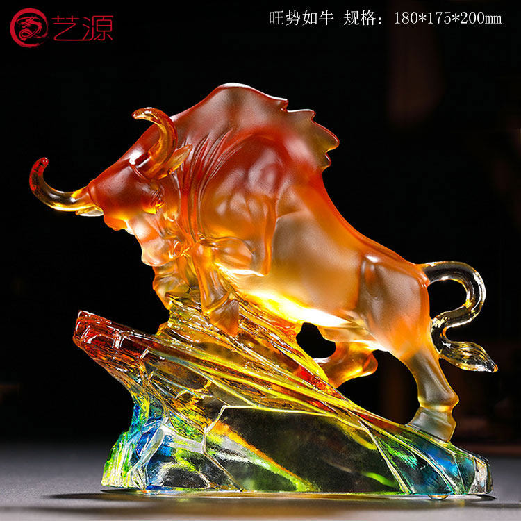 琉璃摆件牛年新品上市乔迁礼品创意家居时尚装饰品个性定制刻字