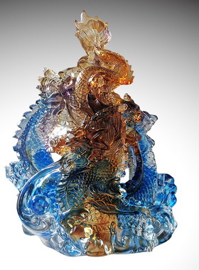 客户水晶礼品龙腾盛世摆件琉璃