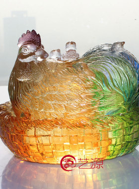 琉璃招财创意生肖鸡祝寿结婚礼品