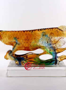 金龙鱼琉璃旺财家居客厅升迁摆件