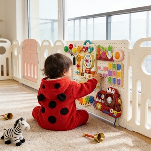 宝宝单面围栏婴儿童两面防护栅栏客厅一侧地上三边忙碌板家用室内