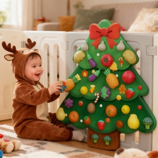 蒙氏早教儿童水果切切乐毛毡板可啃咬忙碌板围栏挂件益智玩具礼物