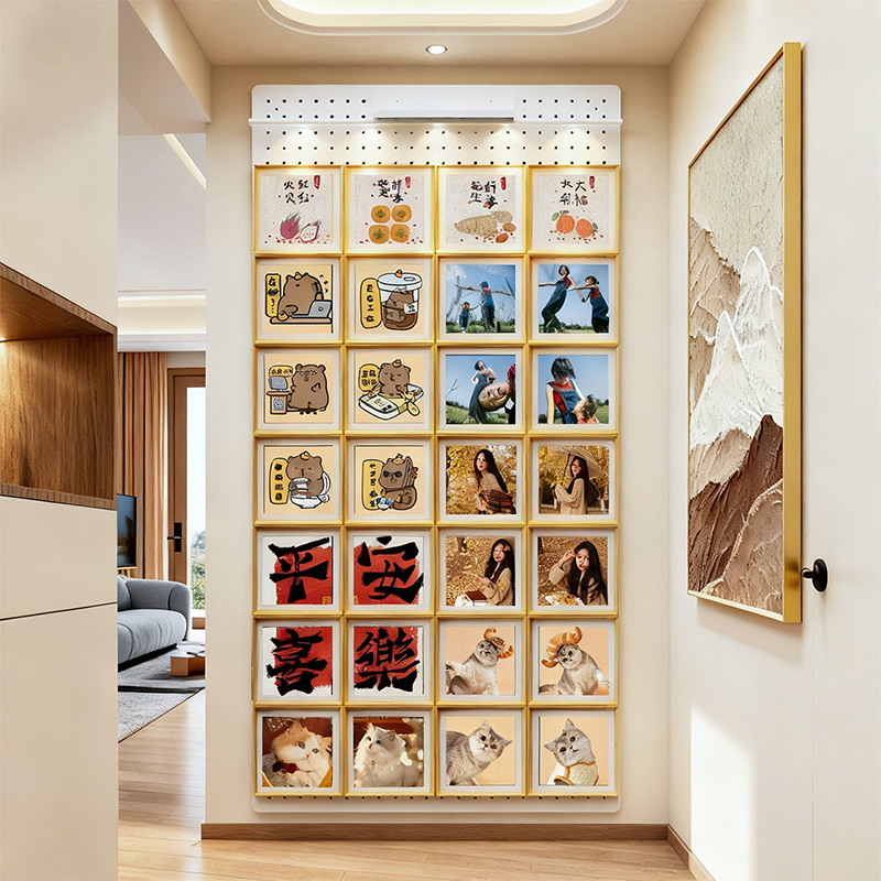 洞洞板照片墙上相片陈列架家用展示架客厅卧室装饰墙面收纳置物架