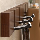 衣服挂钩衣帽架墙壁挂创意实木玄关门置物架入户钢琴键衣架免打孔