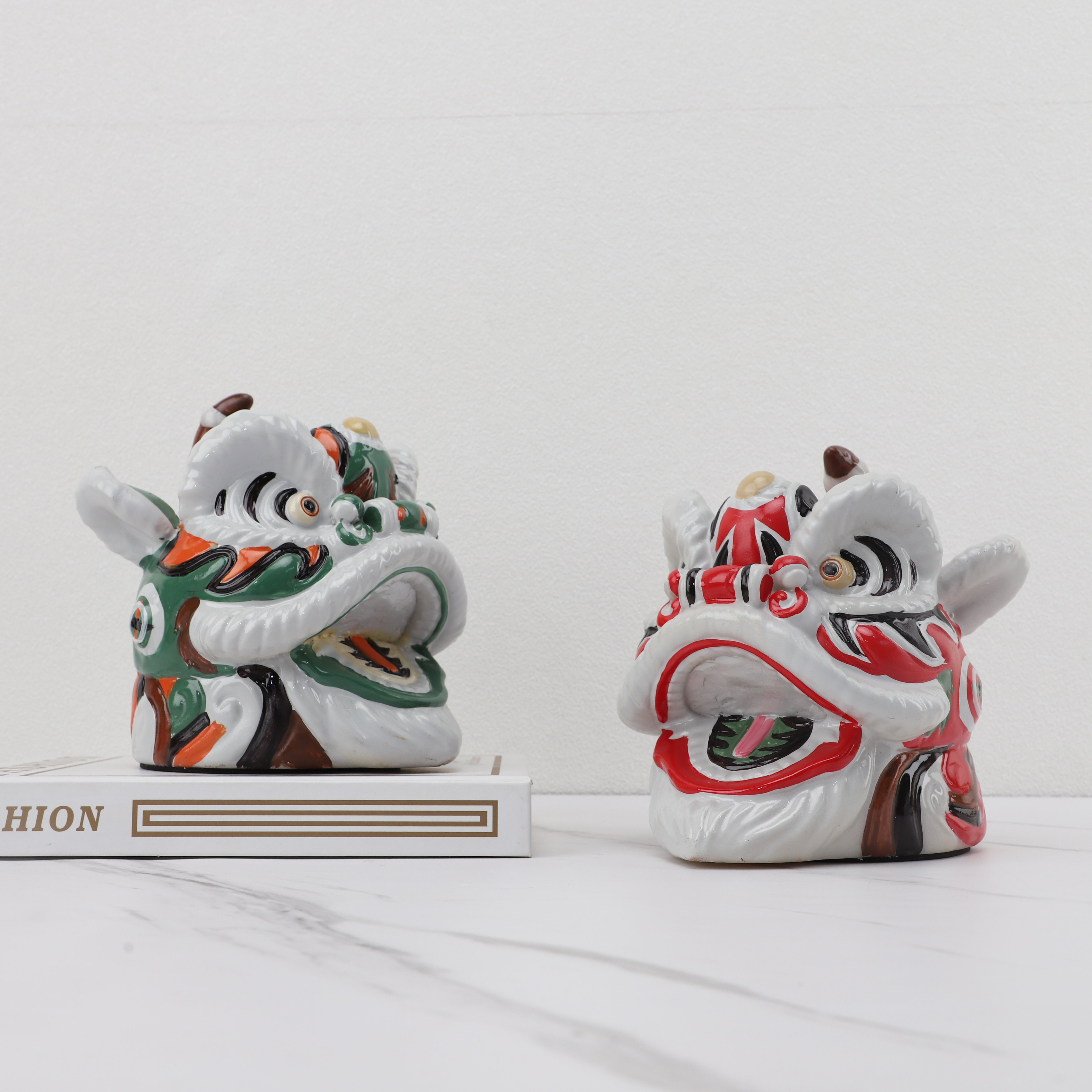 新中式国潮树脂舞狮工艺品摆件