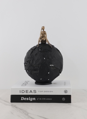 北欧创意简约黑色金属人物摆件