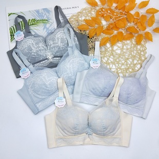 诗碧芳2505性感蕾丝无钢圈内衣女小胸中厚杯无侧骨防下垂聚拢文胸