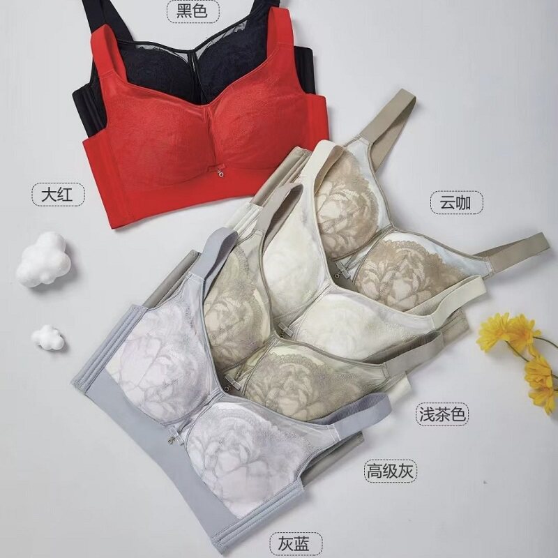 莲依璐3592大胸显小无磁无钢圈内衣女薄大码抹胸式防下垂聚拢文胸