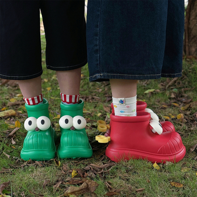 细细条呆萌大眼睛防水雨鞋女