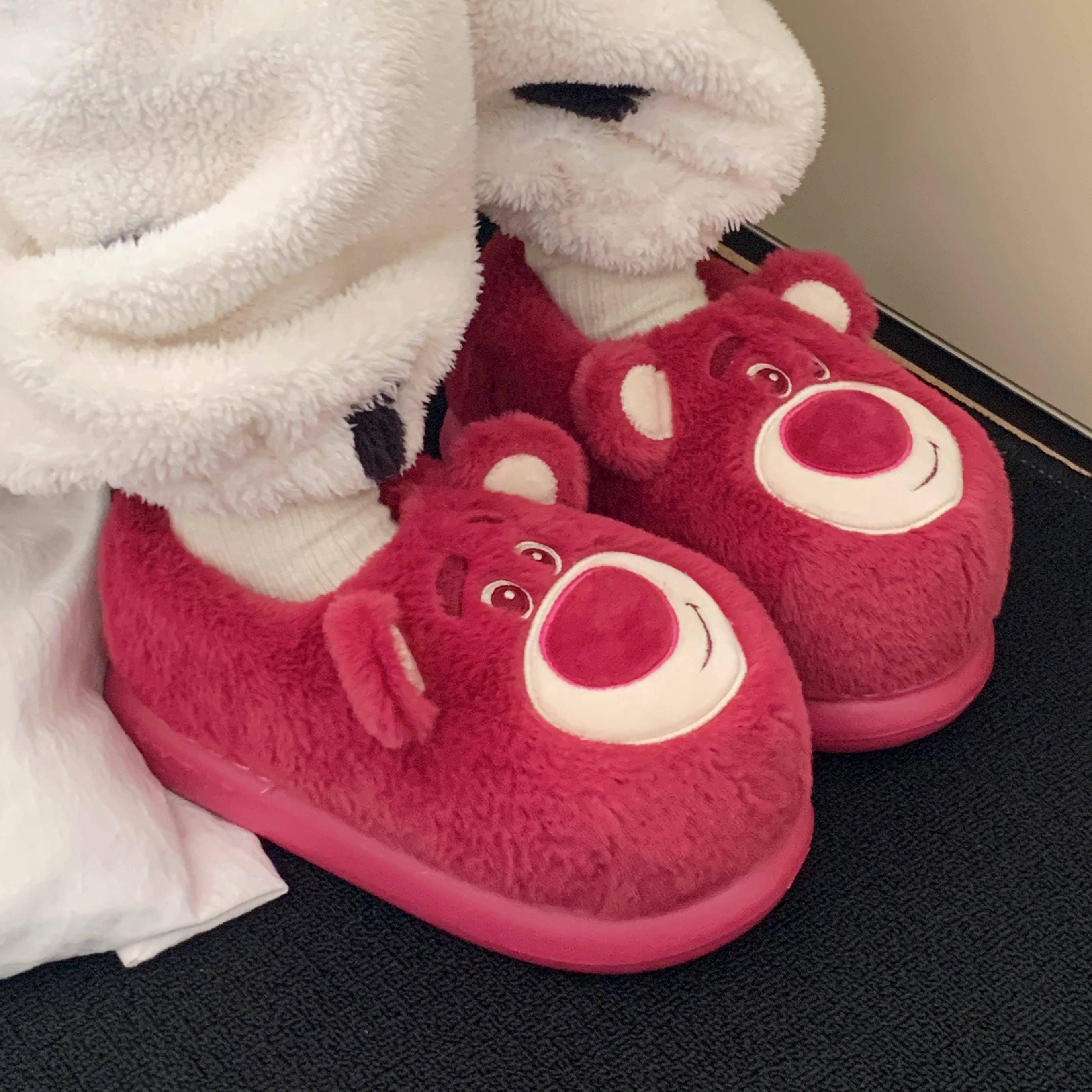 细细条冬季情侣可爱家居鞋棉拖鞋