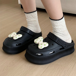 厚底增高海边度假沙滩凉拖鞋女夏季户外防滑新款少女心包头洞洞鞋