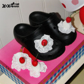 饰品ins韩系甜美花边配饰 子装 立体樱桃可拆卸洞洞鞋 扣diy少女心鞋